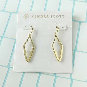 Kendra Scott Elongated Abbie Gold Open Frame Earrings w/ dust bag